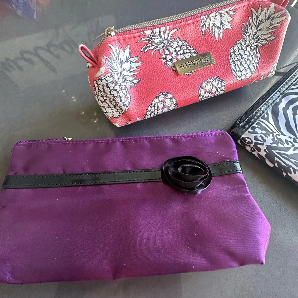Lot of 3 cosmetic bags